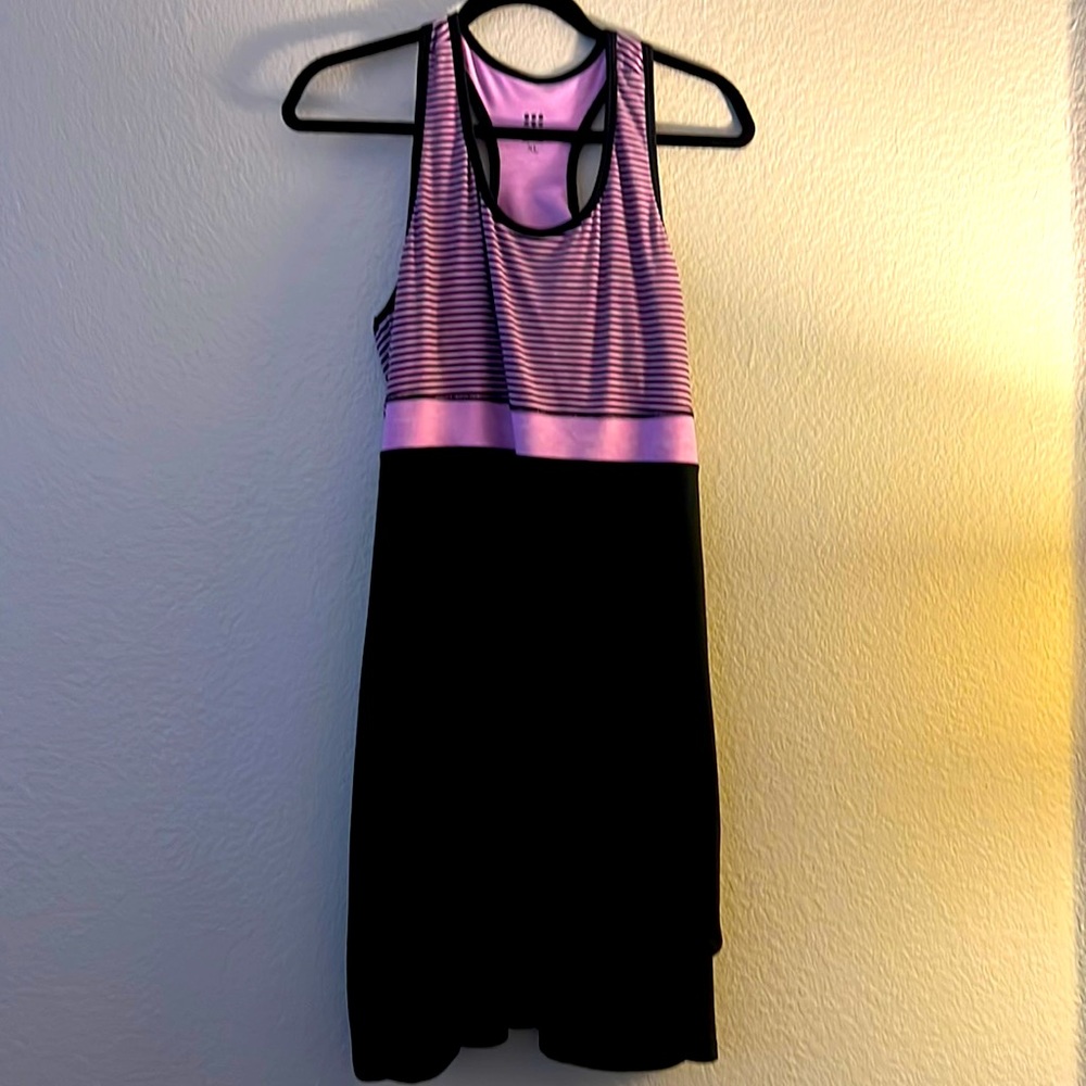 Title nine Pink and Black Striped Midi Dress